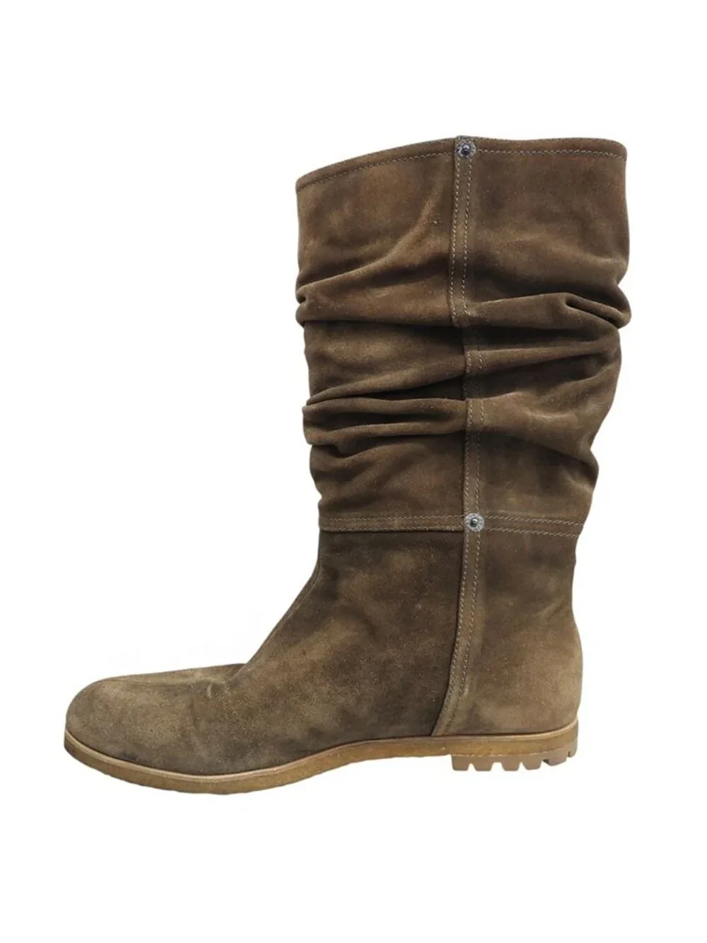 Prada Suede Long Boots Shoes Brown